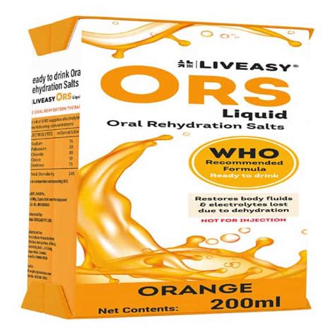 Buy Liveasy Ors Liquid Oral Rehydration Salts 200 Ml Orange Flavour Ready To Drink Online