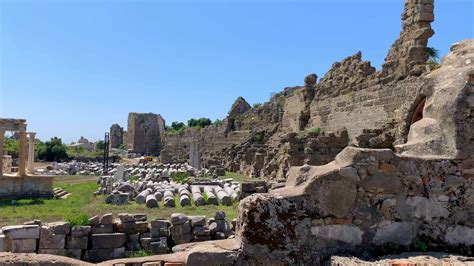 Side Ancient Theatre Turkey Antalya Ruins Of The Ancient City Side