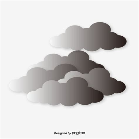 Cloude Cartoon Vector Hd Images, Cartoon Cloud Material Xiangyun Black ...