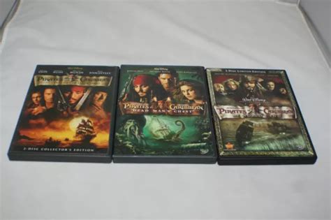 PIRATES OF THE Caribbean Disney Dvd Movies 1-3 Johnny Depp Lot At Worlds End £14.03 - PicClick UK