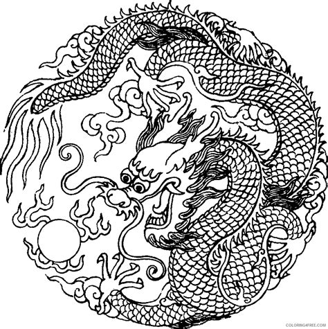 Chinese Dragon Coloring Pages chinese dragon 85 Printable Coloring4free - Coloring4Free.com