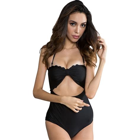 2018 Swimsuit Black Bandage Vintage Bandage High Waist Swimsut One