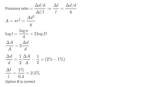 The Poisson S Ratio Of A Material Is 0 4 If A Force Is Applied To A