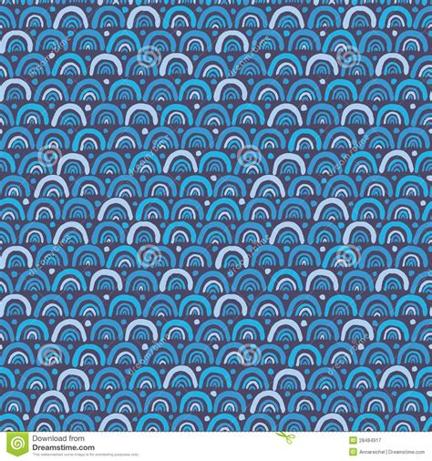 Abstract Seamless Pattern In Blue Stock Vector Illustration Of