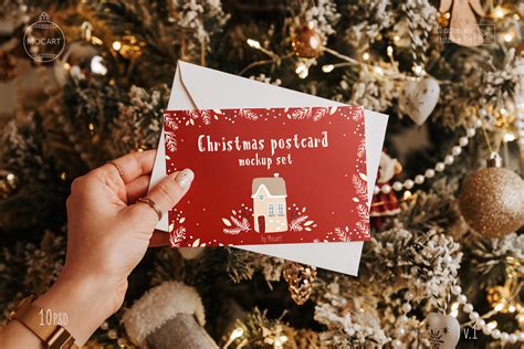 Christmas Postcard Mockup Set 1 V1 A Print Template By Mocart