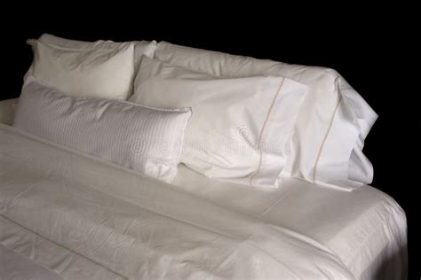 Pillows on a hotel bed stock photo. Image of pillow, wrinkle - 7519884