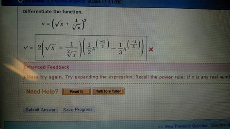 Solved Differentiate The Function V Square Root X 13