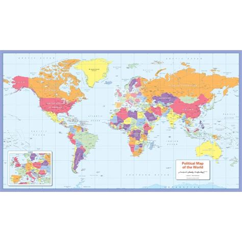 Colour Blind Friendly Political Wall Map Of The World Stanfords