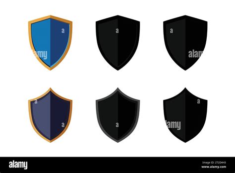vector large collection  shield icons  symbols stock vector image