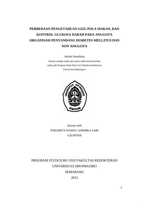 Pdf Perbedaan Pengetahuan Gizi Pola Makan Dan Dokumen Tips