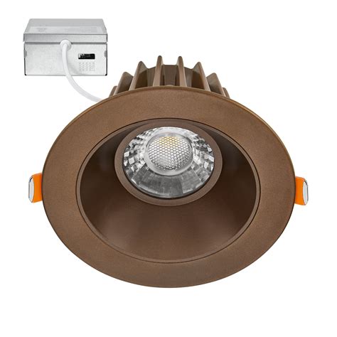 Maxxima 4 In Slim Round Recessed Anti Glare LED Downlight Bronze Trim