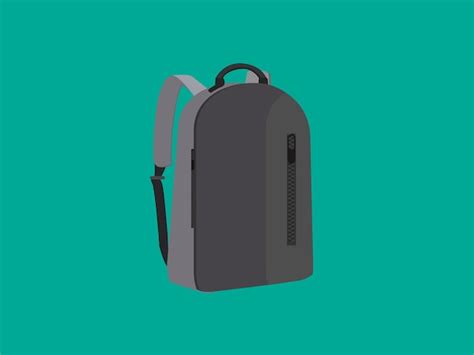 Una Mochila Gris Con Una Cremallera Negra Y La Palabra Bolsa Vector