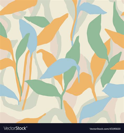 Leaf hand drawing seamless pattern Royalty Free Vector Image