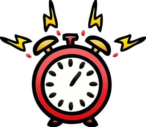 Gradient Shaded Cartoon Ringing Alarm Clock 8523749 Vector Art At Vecteezy