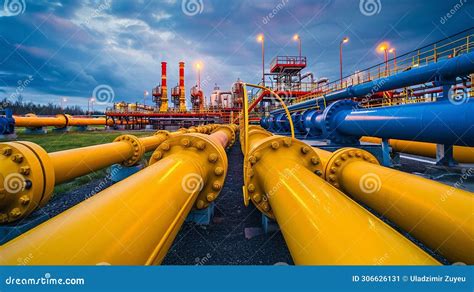 Russian Oil Gas Pipeline. Gas Industry Stock Image - Image of petrol ...