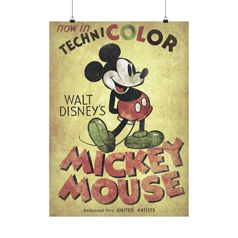 Mickey Mouse Vintage Poster - Etsy