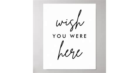 Wish You Were Here Modern Wedding Memorial Sign Zazzle