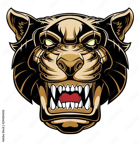 Angry Panther Head Stock Vector Adobe Stock