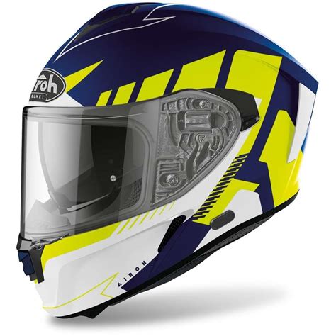 Casque Moto Int Gral Airoh Spark Rise Bleu Mat Jaune Vente En Ligne