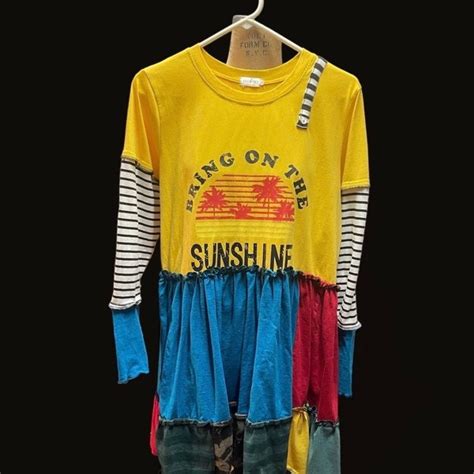 Patchwork Upcycled Tshirt Dress Etsy