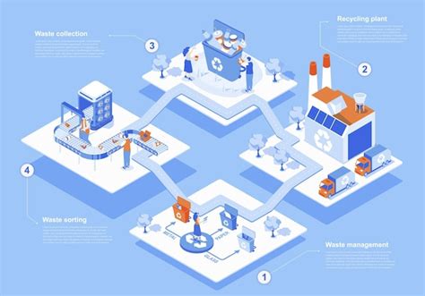 Premium Vector Waste Management Concept D Isometric Web Scene With