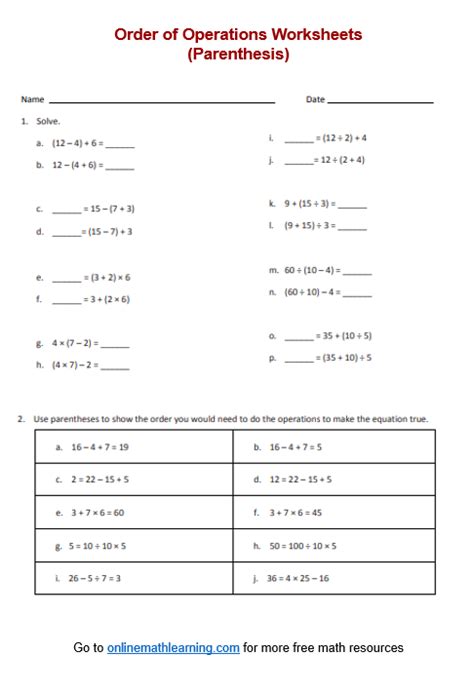 Free Parenthesis Worksheet Download Free Parenthesis Worksheet Png