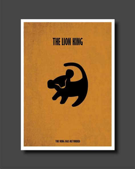 Items Similar To Lion King Minimalist Poster Disney Minimalist Movie Poster Iconic Movie Art