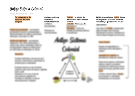 SOLUTION Resumo De Hist Ria Sobre O Antigo Sistema Colonial Ensino M