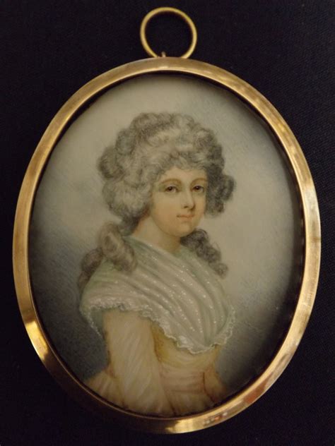 C 1780 Hand Painted Miniature Portrait On Ivory Because You Dont Do New