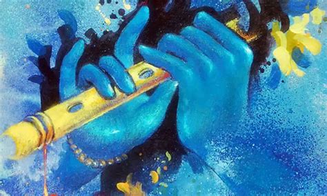 Blue Krishna In 2020 Krishna Flute Krishna Painting Painting