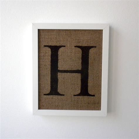 Letter H burlap wall decor alphabet art monogram by laxtoyvr