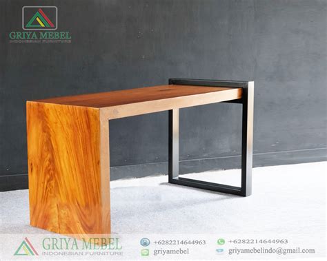 Meja Kerja Industrial Kayu Solid Trembesi Griya Mebel