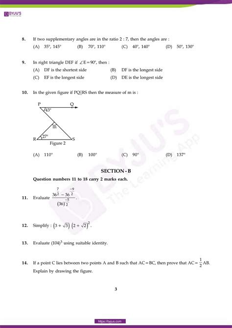 Cbse Class 9 Maths Sample Paper Set 9 Download Here