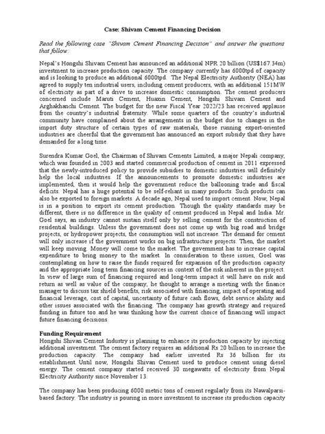 hongshi cement case  capital structure convertible bond