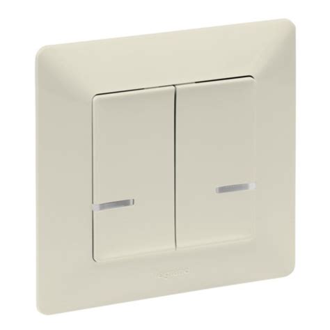 Connected Light Switch Valena Life With Neutral 2 Gang 2X250Wivory