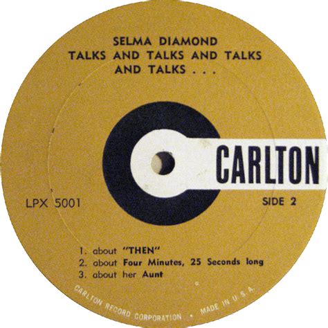 Vintage Stand-up Comedy: Selma Diamond - Selma Diamond Talks And Talks