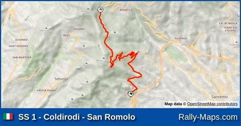 Karte WP 1 Coldirodi San Romolo Sanremo Sestriere Rally D