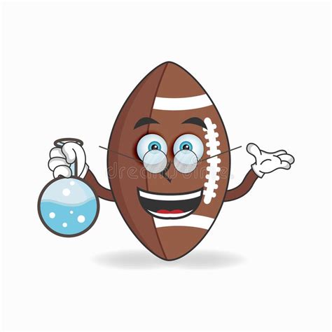 The American Football Mascot Character Becomes A Scientist Vector