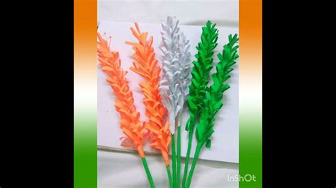 Tri Colour Flower Republic Day Craft Art World Youtube