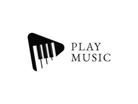 Premium Vector Play Music Logo Design Concept Piano Illustrations