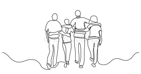 Continuous Line Drawing Of Gay Couple Hugging Each Other Ilustracja