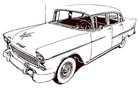 Chevy Belair Png Svg Dxf Eps Vector Files For Engraving Etsy