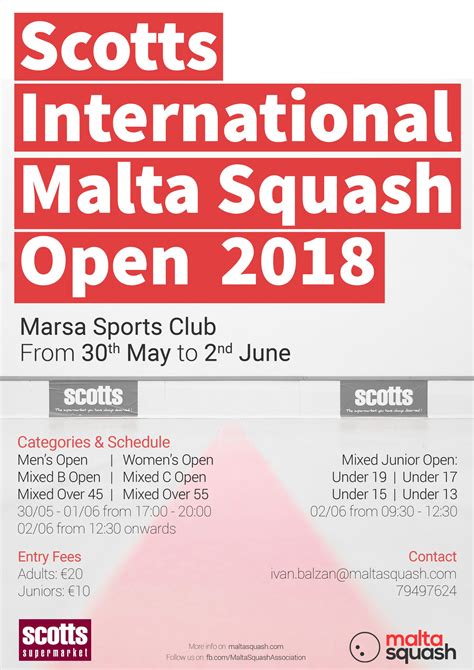 Malta Squash Association International Malta Squash Open 2018