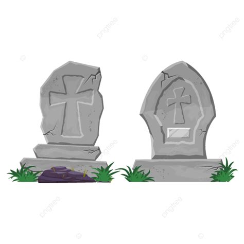 Halloween Tombstone Vector Editable Ai Hand Drawn Tombstone Elements Decorative Pattern Png And