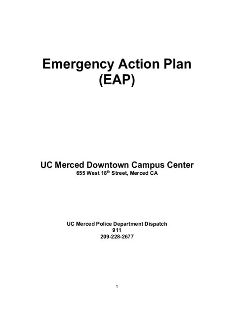 Fillable Online Emergency Ucmerced Building Emergency Action Plan Beap Template Uc Merced