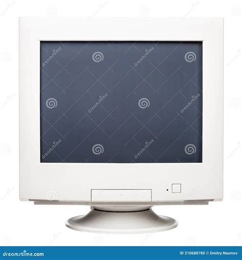 Monitor De Ordenador Crt Antiguo Frente Aislado En Blanco Foto De