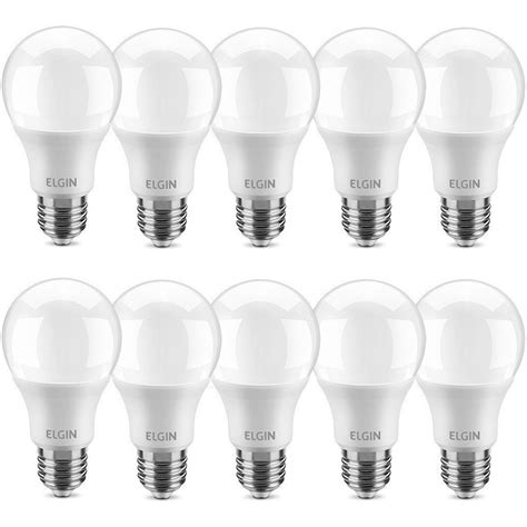 Kit 10 Lâmpadas Led Bulbo 9w E27 Bivolt Inmetro Elgin Shopee Brasil