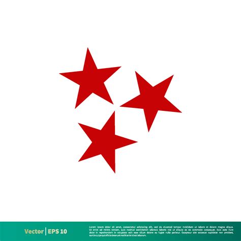 Three Stars, Tennessee Flag Icon Vector Logo Template Illustration