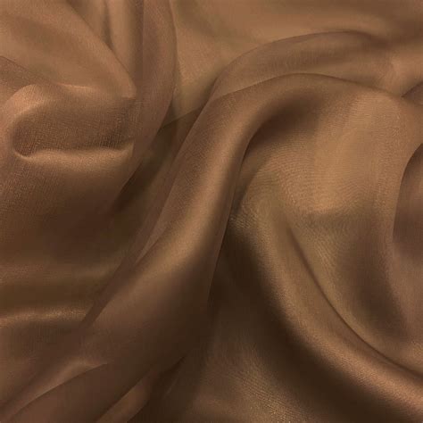 Taupe Beige Silk Organza Fabric — Tissus En Ligne