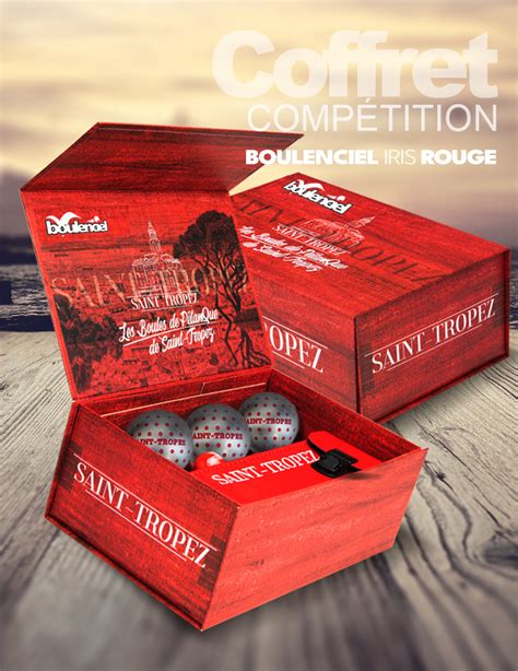 Coffret triplette boules pétanque Boulenciel IRIS rouges Saint Tropez